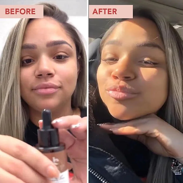 Self Tanning Drops for Face - USA Made with Organic & Natural Ingredients, Ultra Dark Face Tanning Drops to Add to Moistur...