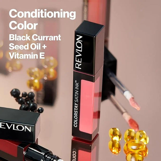 Revlon ColorStay Satin Ink Liquid Lipstick, Longwear Rich Lip Colors, Formulated with Black Currant Seed Oil, 024 Perfect ...