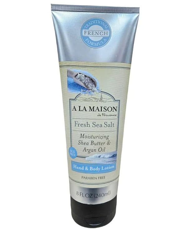 A LA MAISON Moisturizing Lotion, Fresh Sea Salt - Uses: Hand and Body, Argan Oil, Pure Shea Butter, Essential Oils, Plant ...