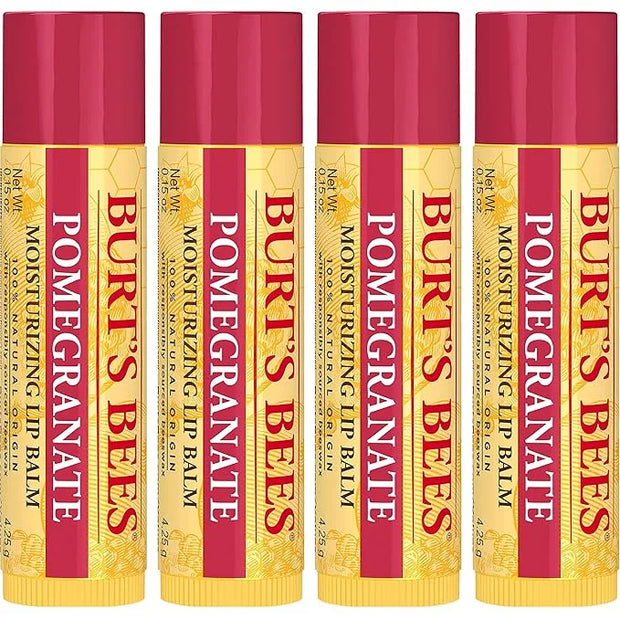 Burt's Bees Lip Balm - Pomegranate, Lip Moisturizer With Responsibly Sourced Beeswax, Tint-Free, Natural Origin Conditioni...