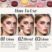 KIMUSE Face Sticks Trio, Cream Blush Stick & Highlighter Stick & Contour Stick for Sculpt the Cheeks, Long Lasting Cream C...