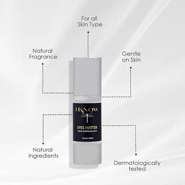 IKNOW EYES MATTER Instant Smoothing Eye Serum, Rapid Wrinkle Reducer, Rejuvenating, Brightening Treatment for Fine Lines, ...