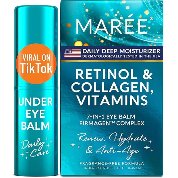 MAREE Under Eye Balm Stick with Retinol & Ceramide Complex - Facial Moisturizer for Dark Circles & Wrinkles - Under Eye Br...
