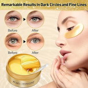 Under Eye Mask, 60 PCS Golden Gel Under Eye Patches for Dark Circles, Undereye Bags, Wrinkles Gel Under Eye Patches Gifts ...