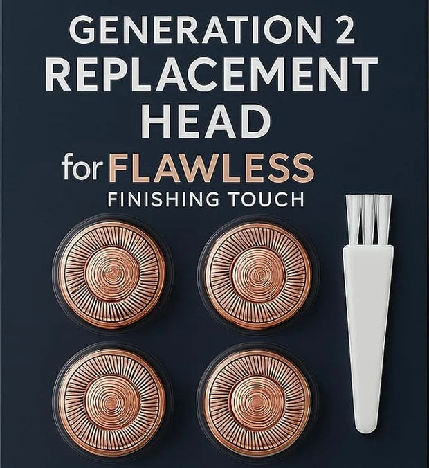 Gen 2 Replacement Heads for Flawless Facial Hair Remover, Used Finishing Touch Flawless Hair Removal, 4 PCS per pack - Pro...