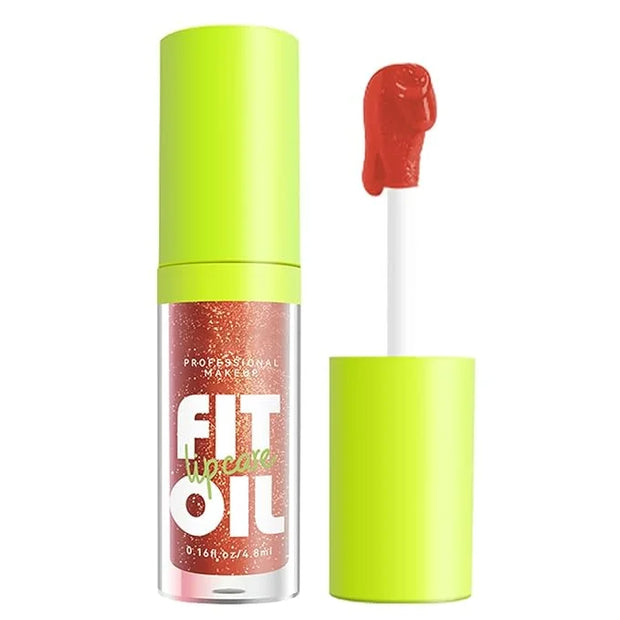 Hydrating Lip Oil, Big Brush Head Lip Glaze Shiny Transparent Lip Glow Oil, Nourishing & Non-sticky Long Lasting Fresh Cle...