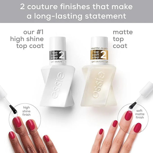 Essie Gel Couture Longwear Top Coat Duo Set, Glossy High Shine Chip-Resistant Gel-Like Top Coat, Gifts For Women And Men, ...
