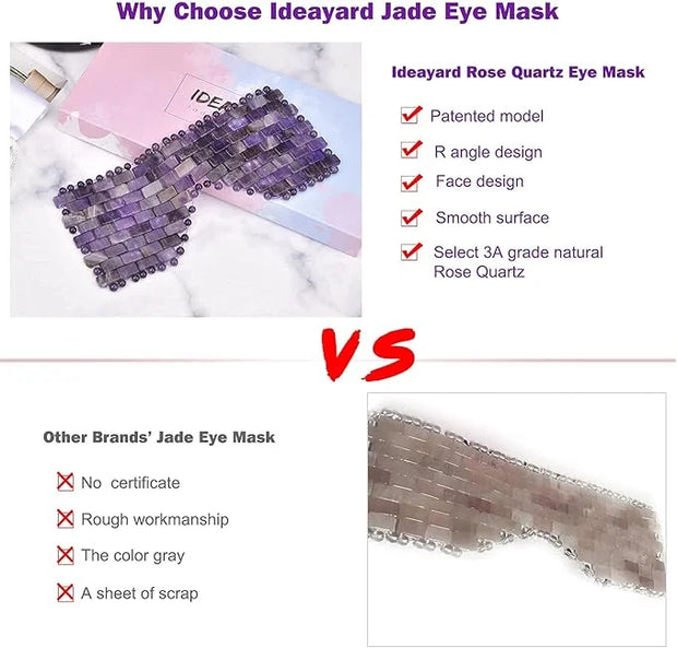 ideayard Jade Eye Mask Cooling Sleep Mask 100% All Natural Jade Stone Eye Mask for Hot & Cold Anti Aging Therapy, Headache...
