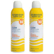 Seaweed Bath Co. Clear Moisture Mineral SPF 30 Broad Spectrum Sunscreen Spray, 6 Ounce (Pack of 2), Sustainably Harvested ...