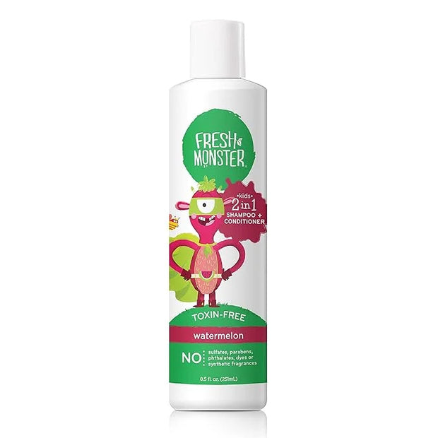 Fresh Monster 2-in-1 Kids Shampoo & Conditioner, Toxin-Free, Hypoallergenic, Tear-free Shampoo & Conditioner for Kids, Wat...