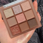 Eyeshadow Palette Makeup- 9 Colors Rose Gold Dark Brown Colorful Eyeshadow Palette Matte Shimmer Korean Natural Eye Shadow...