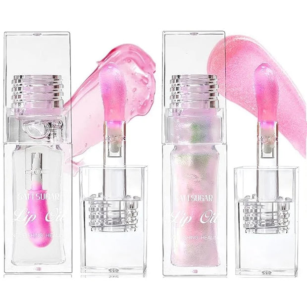 2 Pcs Magic Color Changing Lip Oil, Long Lasting Moisturizing Lip CareNon-Sticky Fresh Texture Glimmer Lip Glow Oil. (Magi...