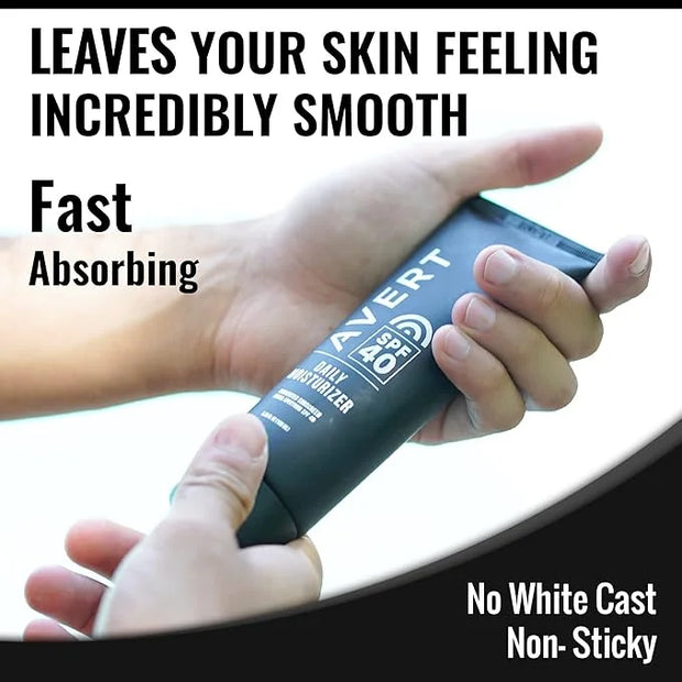 AVERT Moisturizer with SPF 40 | Unscented, No Octinoxate, No Oxybenzone, Ultra Lightweight, Face Sunscreen, Travel Size, N...