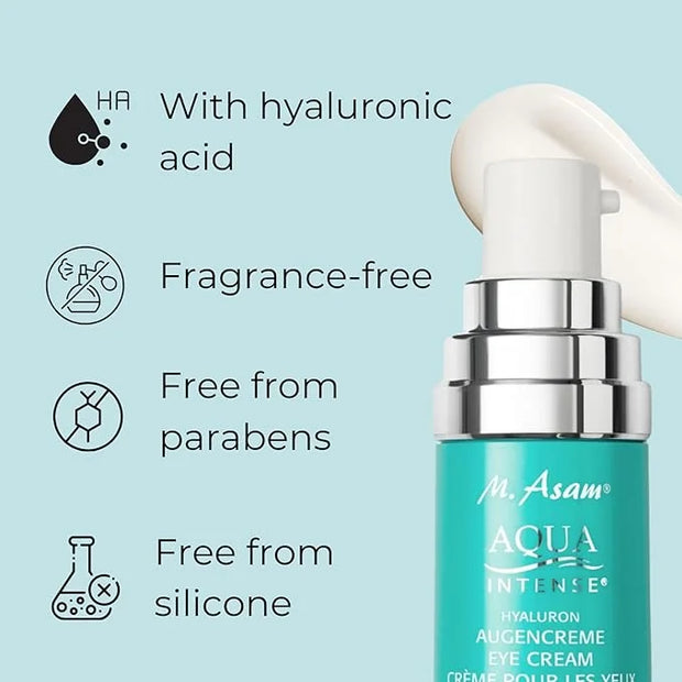 M. Asam AQUA INTENSE Eye Cream (1.01 Fl Oz) – Skin Care with Hyaluronic Acid, Under Eye Cream for Dark Circles, Puffiness ...