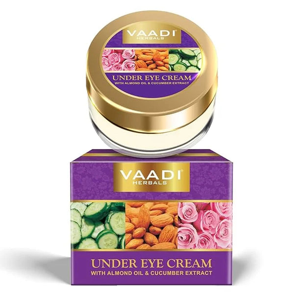 Vaadi herbals Natural Under Eye Cream - Almond Oil & Cucumber extract - Reduces the Appearance of Fine Lines and Wrinkles ...