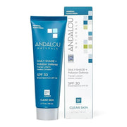 Andalou Naturals Daily Shade Face Sunscreen, SPF 30 Zinc Oxide Mineral Sunscreen, Sun + Pollution Defense Face Lotion, Hel...