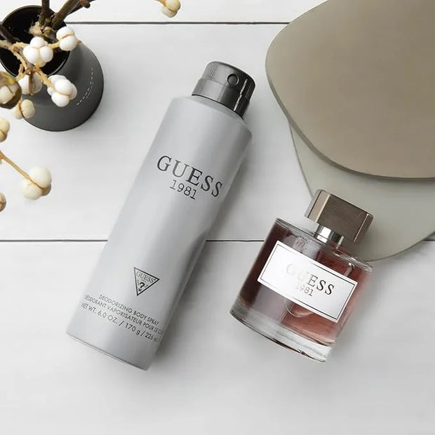 GUESS 1981 Men/Homme Eau de Toilette 3 Piece Gift Set - Cologne Spray 3.4 Fl. Oz., Deodorizing Body Spray 6.0 Oz., & Showe...