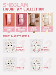SHEGLAM Color Bloom Dayglow Liquid Blush Makeup for Cheeks Shimmer Finish - Float On - Product Image