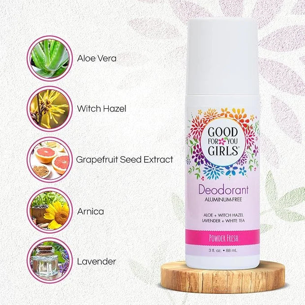 Good for You Girls Aluminum-Free, Natural Deodorant for Kids, Preteens, Teens, Safe & Effective Odor Protection, Clear Rol...
