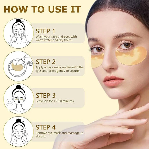 24k Gold Vitality-Fill Eye Patches (30 Pairs)|Anti-Aging Hydra-Gel Under Eye Patches, Boost Lift & Firm the Look of the Ey...