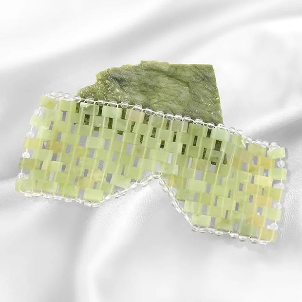 Jade Eye Mask, Facial Cooling Mask with 100% Real Jade for Hot & Cold Therapy to Reduce Wrinkles, Puffiness, Migraines, an...