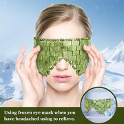 gemshan 3Pcs Jade Eye Mask and Scalp Massager Set Green Jade Stone Eye Mask Puffiness Esthetician Supplies Resin Gua Sha C...
