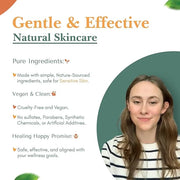 Healing Happy Method – Natural Skincare Trial Kit | 15ml Cleanser, Toner & Moisturizer + Face Brush & Gua Sha | Compact Fa...