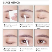 Natural Double Eyelid Pen Glue, 2-Pack Invisible Double Eyelid Styling Cream Long Lasting Liquid Eyelid Glue Eyelid Shapin...