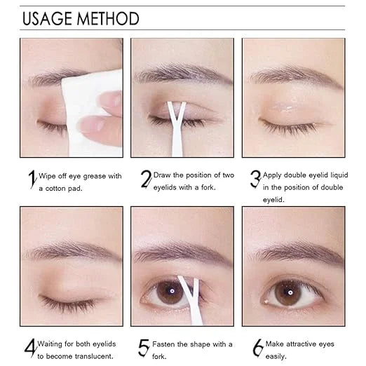 Natural Double Eyelid Pen Glue, 2-Pack Invisible Double Eyelid Styling Cream Long Lasting Liquid Eyelid Glue Eyelid Shapin...