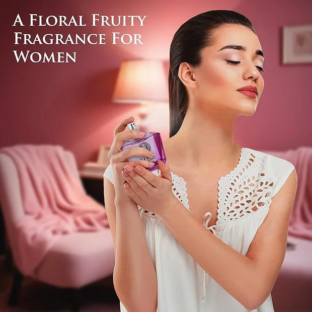 Verse Pink Crystal Intense for Women 3.4 fl Oz - Fruity & Floral Scents of Raspberry, Peony, Magnolia & Lotus Flowers - Ba...