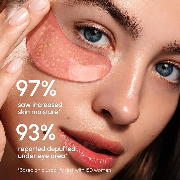 MAREE Pink Eye Gels - Marine Collagen Under Eye Patches for Puffy Eyes and Dark Circles - Undereye Mask Patches for Women ...