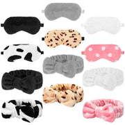 Kajaia 12 Pcs Sleepover Party Favors for Woman Plush Sleep Eye Mask Soft Spa Headband for Spa Birthday Bachelorette Slumbe...