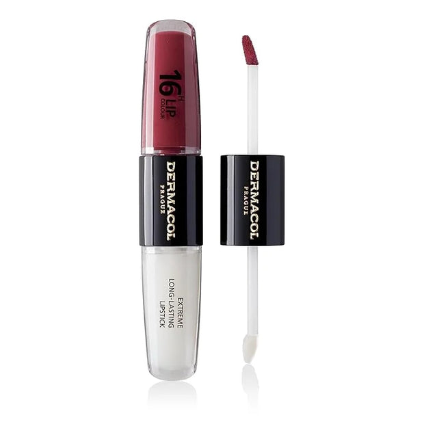 Dermacol NEW 16-Hour Lip Colour, Highly Pigmented Glossy Lip Stain, Two-Phase Lip Plumper Gloss, Kissproof Lip Makeup Prod...