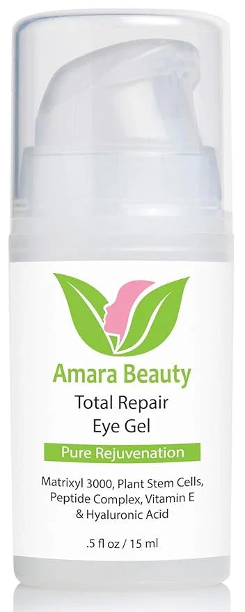 Amara Beauty Eye Cream Gel for Dark Circles and Puffiness with Peptides & Hyaluronic Acid, 0.5 fl. oz. - Product Image