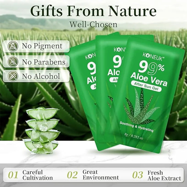 100 Pack Bulk Aloe Vera Gel, 99% Pure Aloe Vera Gel for Face, Hair, Skin, Body, Sunburn Relief, Hydrating Aloe Gel Travel ...
