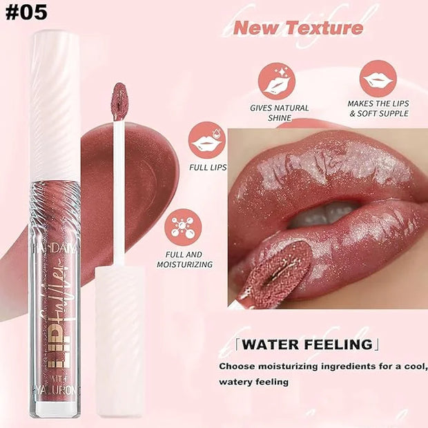 ﻿Rose Tan lip plumper gloss Tinted Glitter Lipgloss Lip Oil Teens Moisturizing Lipstick Lip Balm High Shine And Vegan Plum...