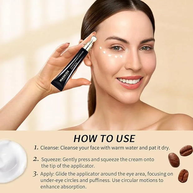 Under Eye Cream for Wrinkles, Skin Renewing Eye Cream With Peptides + Caffeine for Dark Circles and Puffiness, Anti Aging,...