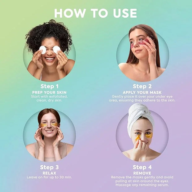 LivaClean 24k Gold Under Eye Patches (30 Pairs), Eye Mask, Collagen Skin Care Products, Eye Patches for Puffy Eyes, Eye Ma...
