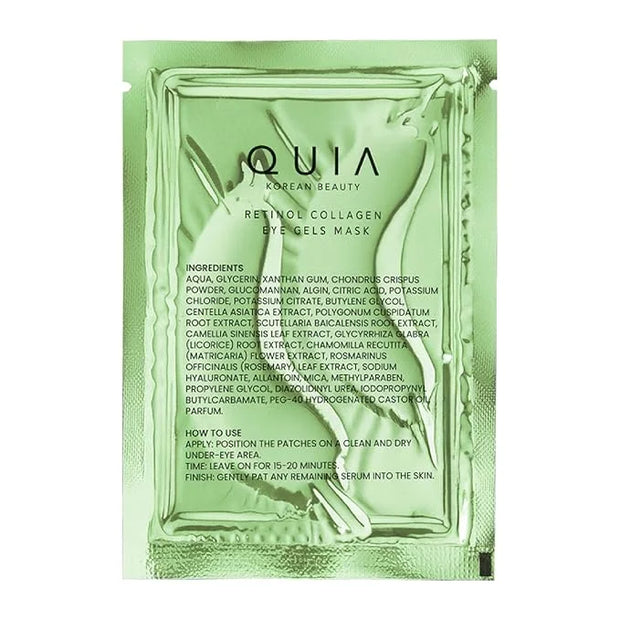 QUIA Collagen Eye Patches – Instantly De-Puff & Brighten Under-Eyes – No-Slip Hydrating Masks for Dark Circles, Eye Bags &...