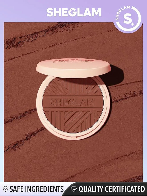 SHEGLAM Divine Flush Matte Blush Powder - Highly Pigmented, Non-Fading, Long Lasting, Lightweight Natural Blush for Face M...