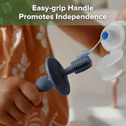 haakaa 360° Baby Toothbrush with Suction Base - Gentle Cleaning for Infant Self-Brushing Training, Food-Grade Silicone, Ad...