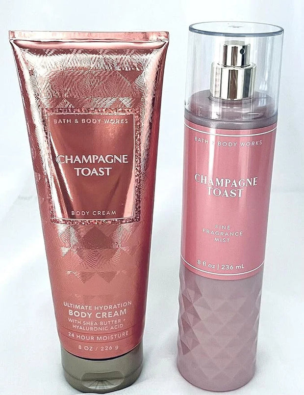Bath and Body Works - Champagne Toast - Fine Fragrance Mist and Ultra Shea Body Cream - Full Size –2019 - Product Image