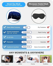 21 Packs Double Earloops Steam Eye Masks for Dry Eyes, Graphene Warm Eye Mask, Heated Eye Mask Reduce Puffiness & Dark Cir...