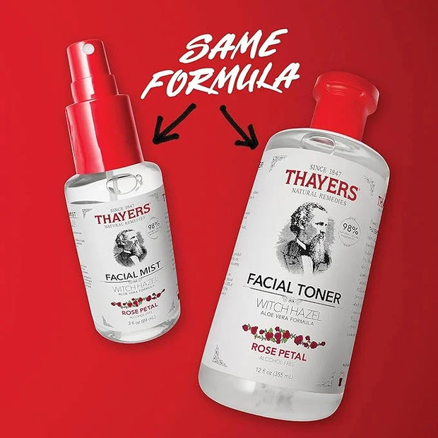 Thayers Alcohol-Free Witch Hazel Facial Mist Toner with Aloe Vera, Rose Petal, Soothing and Hydrating, for All Skin Types,...