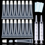 AMORIX 50PCS Lip Gloss Tubes 20ml White Cap Lip Gloss Containers Empty Refillable Cosmetic Squeeze Lipgloss Tubes + 2 x 20...