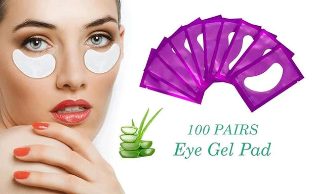 100 Pairs Set Under Eye Pads, Comfy and Cool Under Eye Patches Gel Pad for Eyelash Extensions Eye Mask Beauty Tool (Purple...