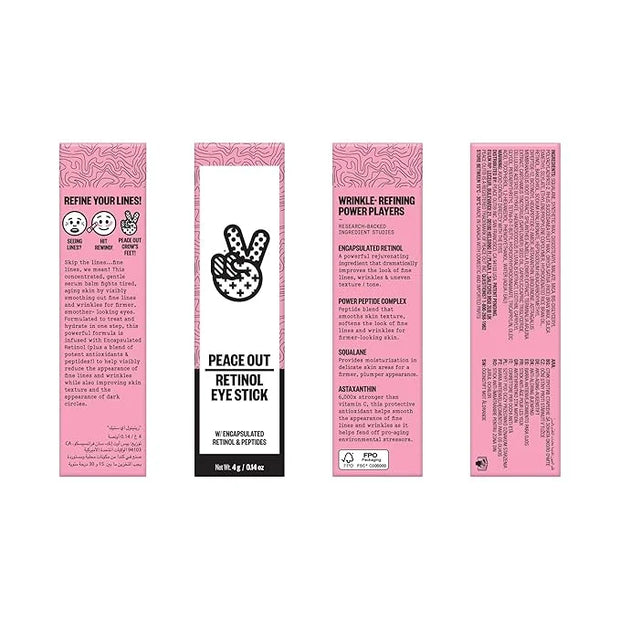 PEACE OUT Skincare Retinol Eye Stick, Daily Retinol Anti-Aging Under Eye Serum Balm, Helps Reduce Fine Lines and Dark Circ...