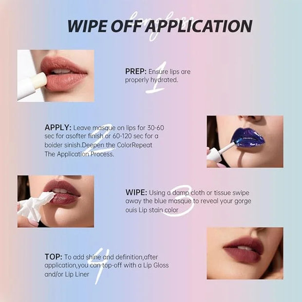 Matte Lip Gloss Peel Off Masque - Peel Off Lip Stain Tattoo, Toffee Rose Peel Off Lip Tint，Long Lasting Waterproof Transfe...