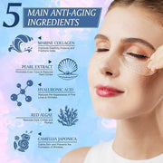 Under Eye Patches (18 Pairs) - Pearl Eye Mask with Natural Marine Collagen, Hyaluronic HA - Reduce Wrinkles, Puffy Eyes, D...