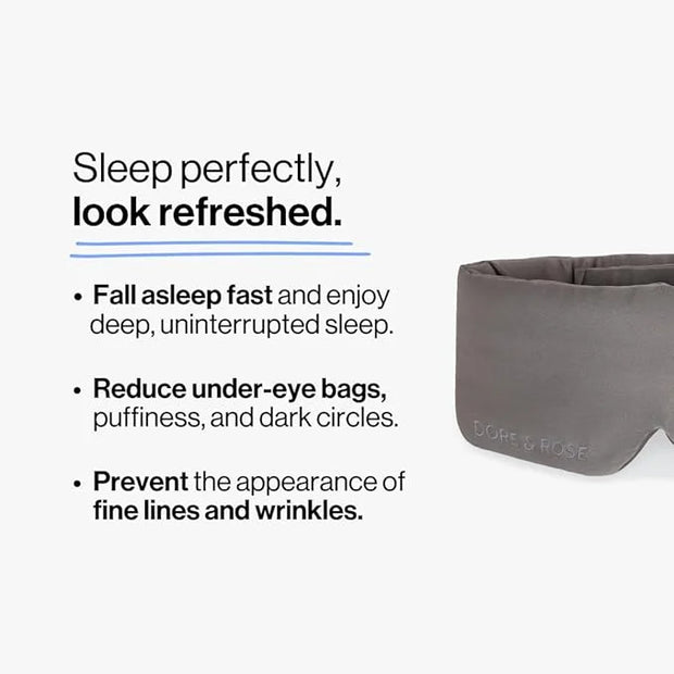 Dore & Rose Deep Sleep Mask Light Blocking, 23 Momme Mulberry Silk Eye Mask, Ultra Soft, Adjustable - Travel Sleeping Mask...